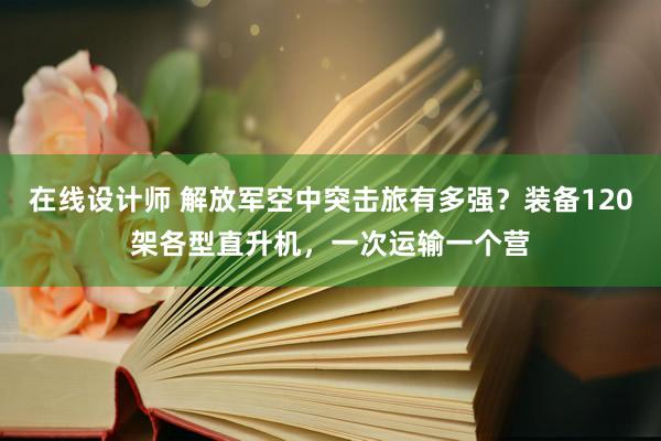 在线设计师 解放军空中突击旅有多强？装备120架各型直升机，一次运输一个营