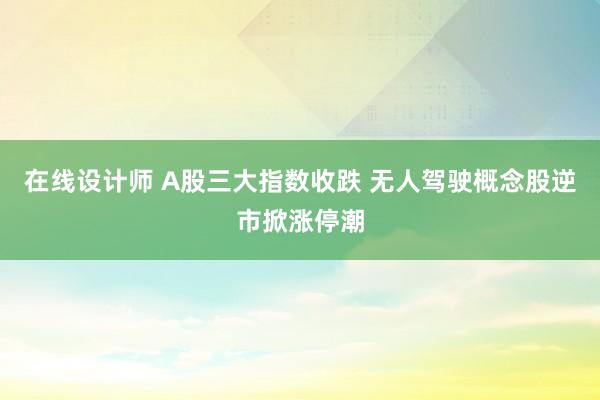 在线设计师 A股三大指数收跌 无人驾驶概念股逆市掀涨停潮