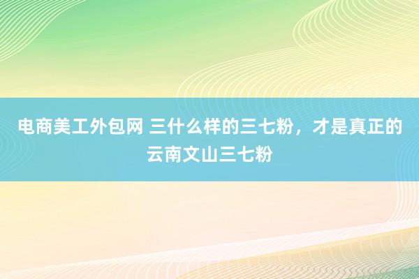 电商美工外包网 三什么样的三七粉，才是真正的云南文山三七粉