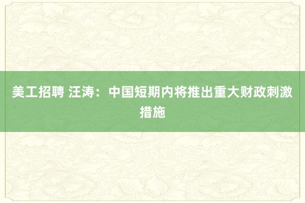 美工招聘 汪涛：中国短期内将推出重大财政刺激措施