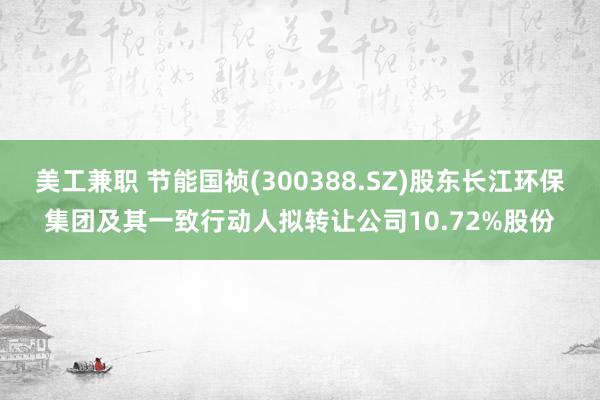 美工兼职 节能国祯(300388.SZ)股东长江环保集团及其一致行动人拟转让公司10.72%股份